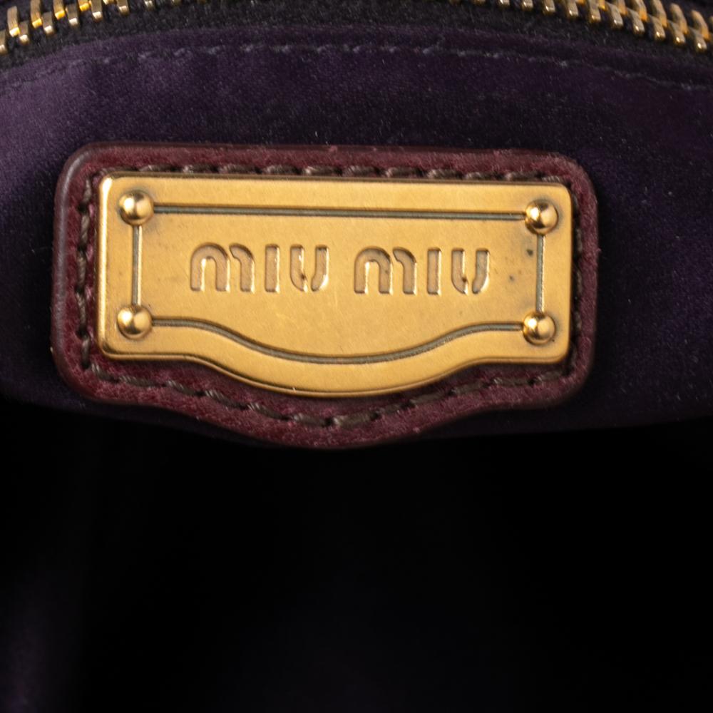 Miu Miu Burgundy Matelassé Leather Coffer Hobo 4