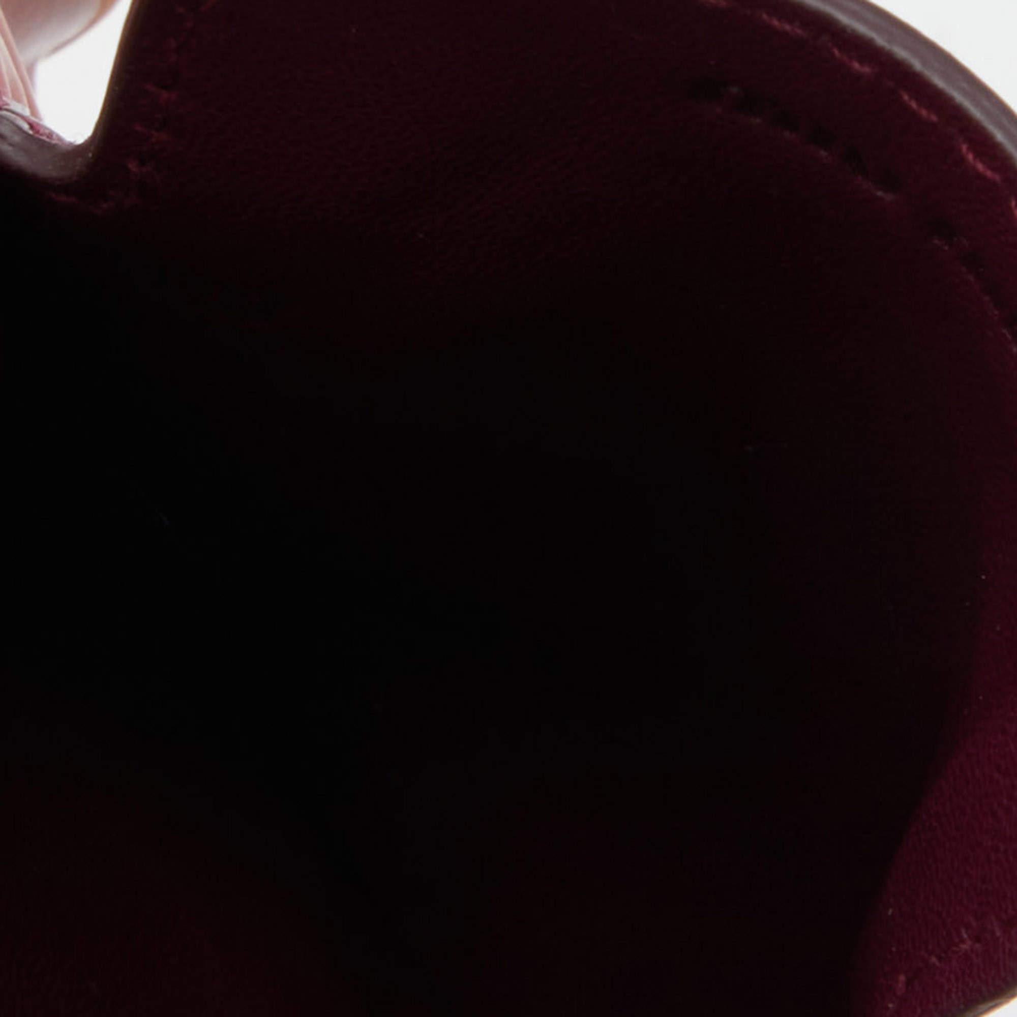 Brown Miu Miu Burgundy/Pink Patent Leather Ruffle Phone Case For Sale