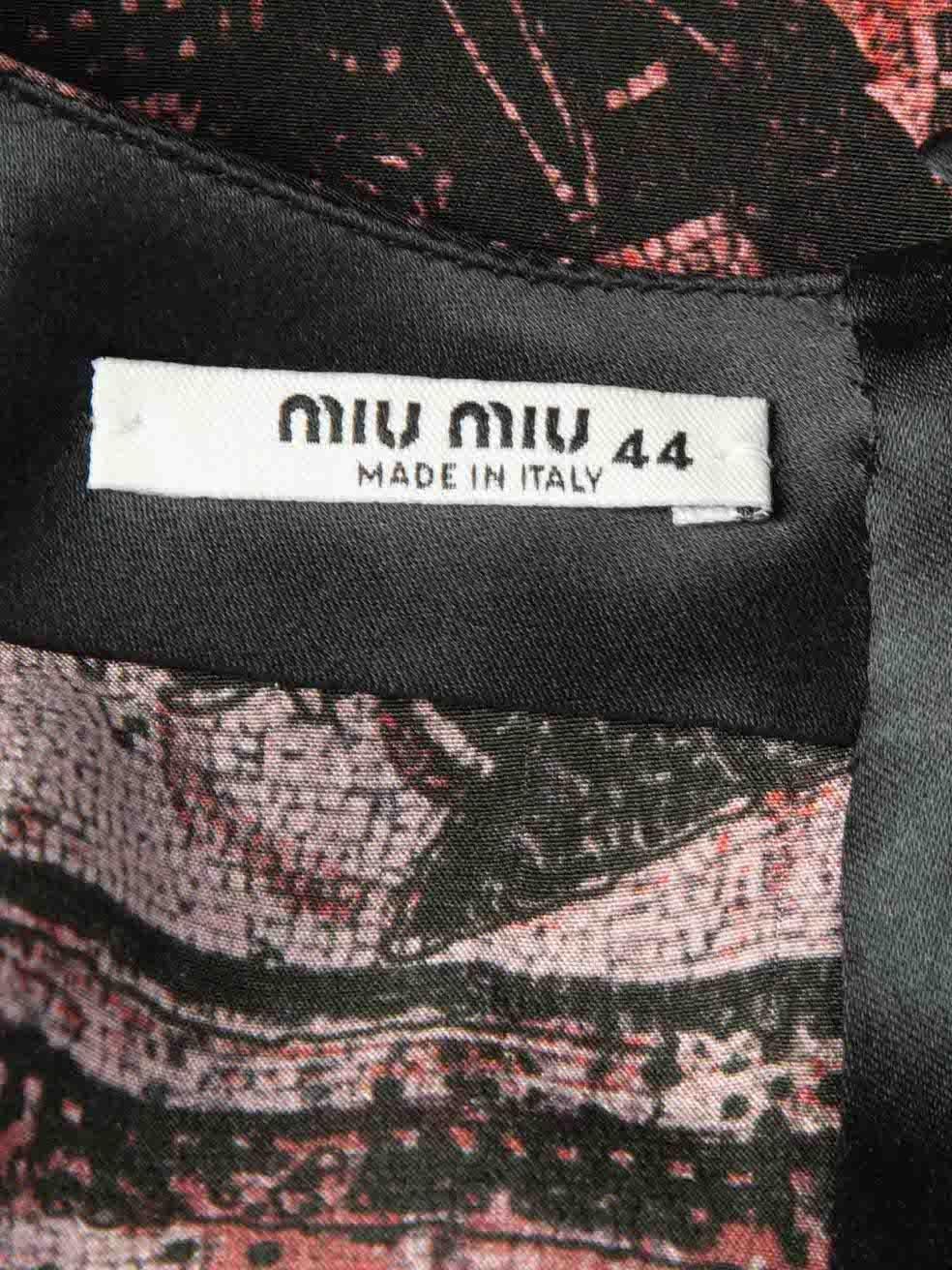 Miu Miu Burgundy Silk Portrait Mini Dress Size L 1