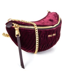 MIU MIU burgundy velvet Belt Bag Hip Pack Crossbody Bag