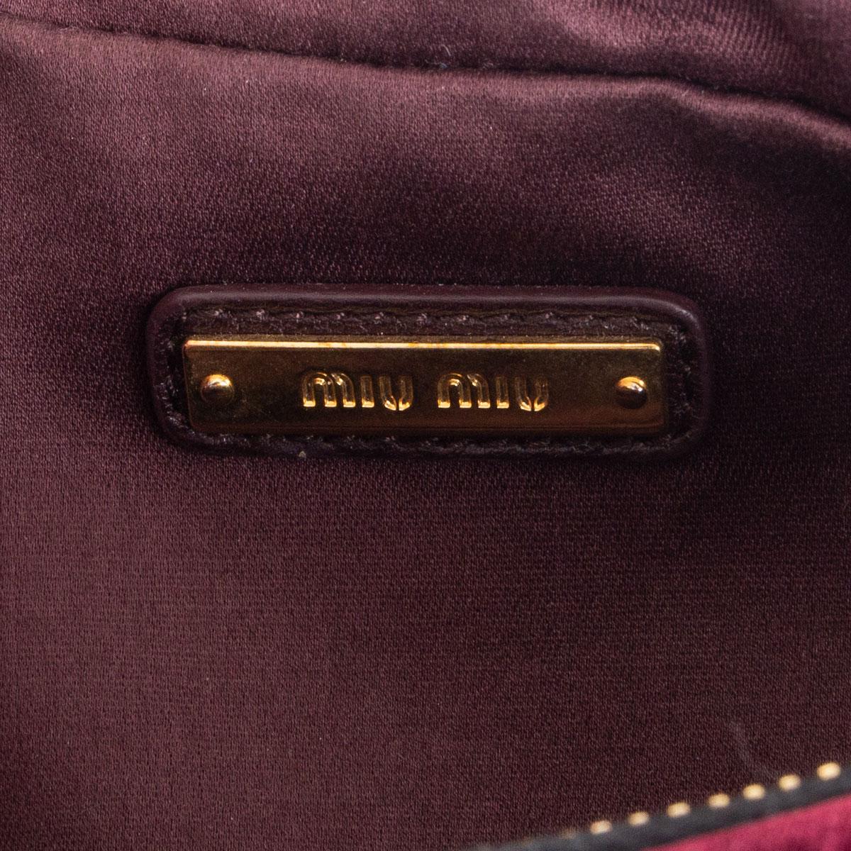 Black MIU MIU burgundy velvet Belt Bag Hip Pack Crossbody Bag