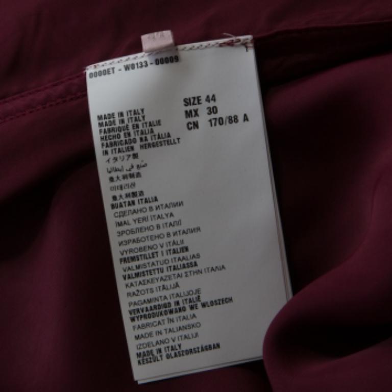 Miu Miu Burgundy White Ombre Coated Satin Sleeveless Top M Rojo en venta