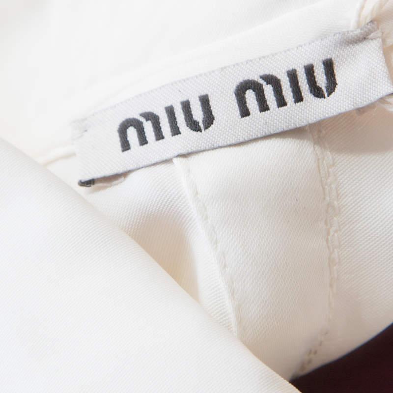 Women's Miu Miu Burgundy White Ombre Coated Satin Sleeveless Top M