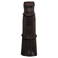 Miu Miu by Miuccia Prada Braunes gerafftes Säulenkleid, FW 1999 Miu Miu by Miuccia Prada Braunes gerafftes Säulenkleid, FW 1999