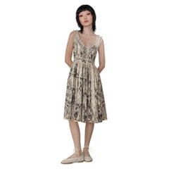 MIU MIU by Miuccia Prada Toile de Jouy Cotton Midi Dress SS 2000