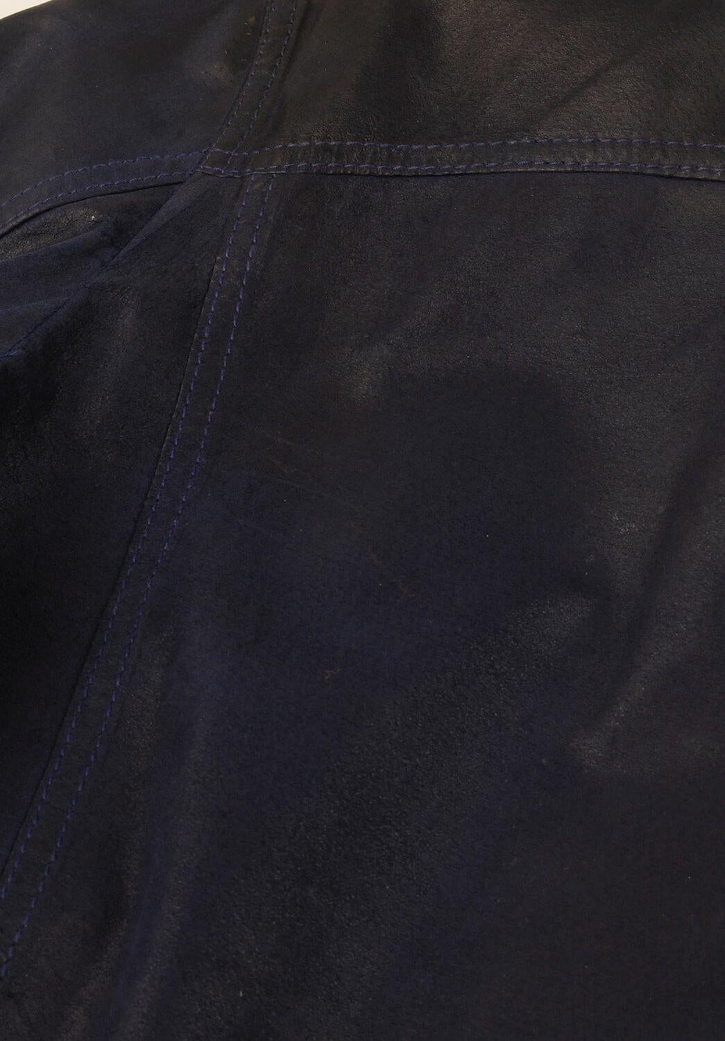 Miu Miu by Prada Blue Leather Men Denim Style Jacket 2