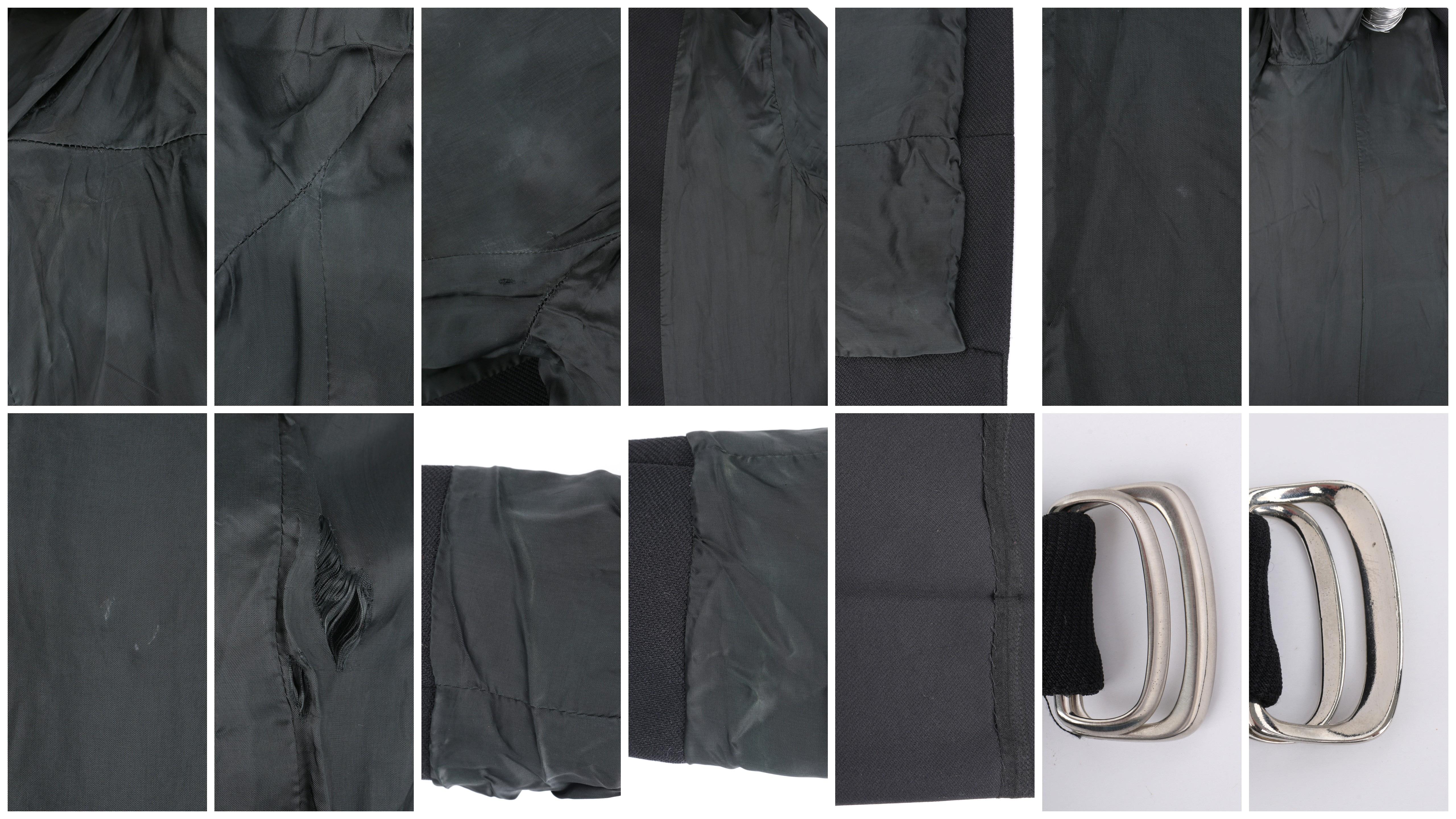 MIU MIU c.2000's PRADA Black Longline Twill Belted Long Jacket Pant Suit Set 5