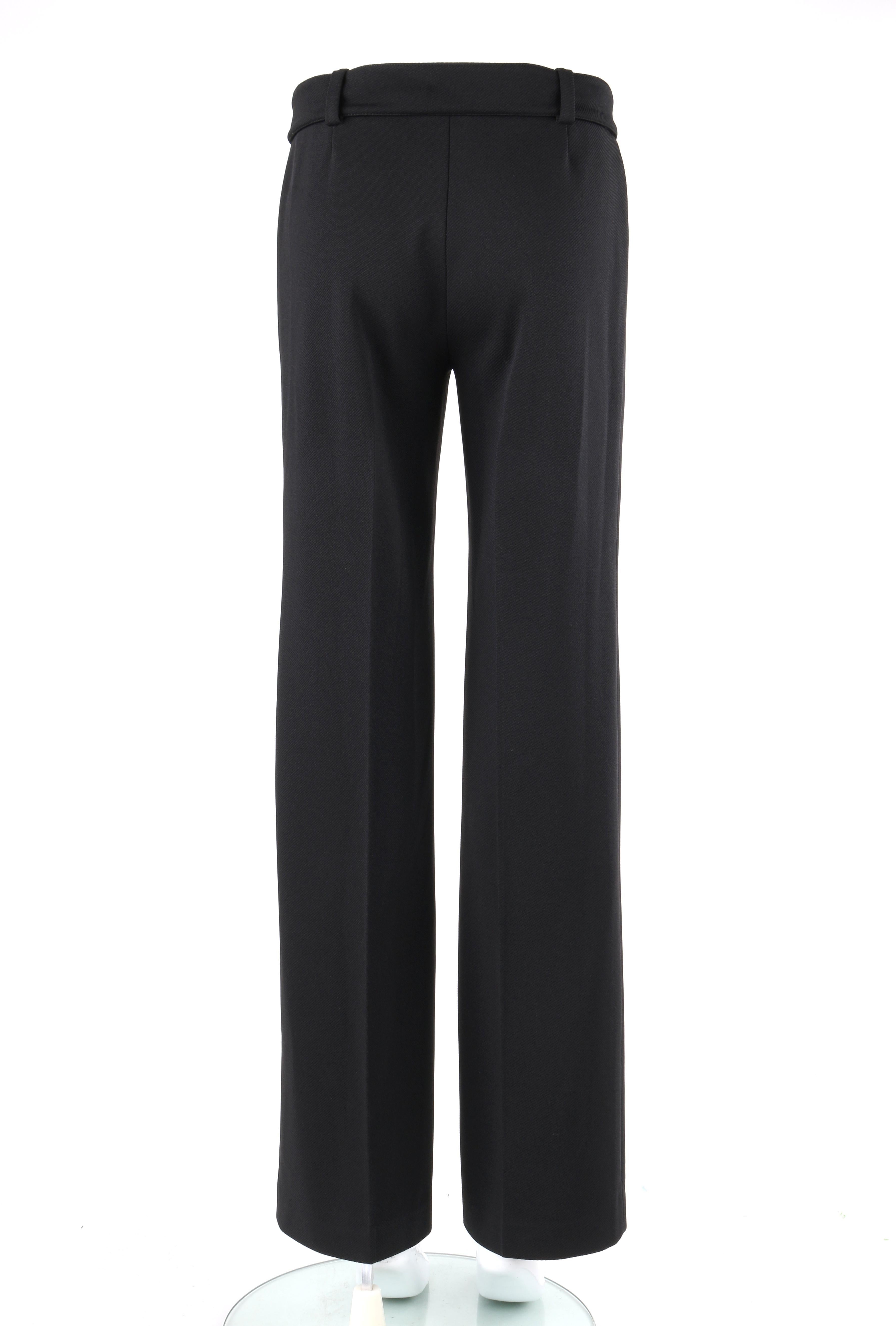 MIU MIU c.2000's PRADA Black Longline Twill Belted Long Jacket Pant Suit Set 3