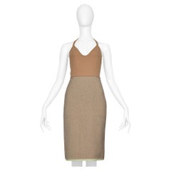 Miu Miu Camel And Wool Halter Dress 2000