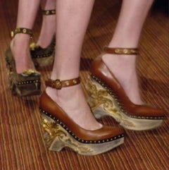 Miu Miu, Cammeo Baroque, zeppa in pelle - anni '00