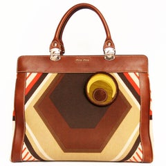 MIU MIU Canvas And Leather Bag