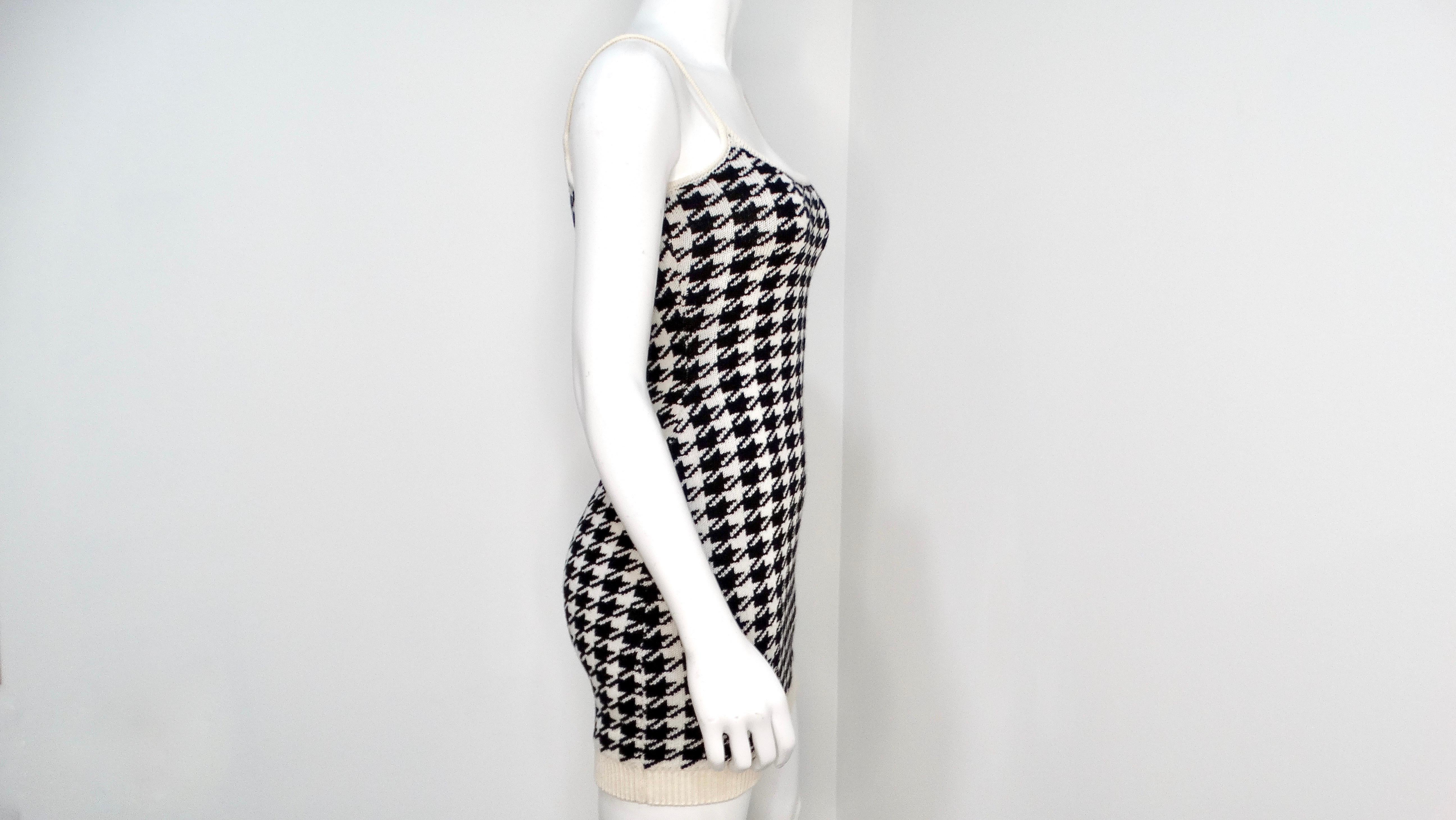 Women's Miu Miu Cashmere Mini Houndstooth Sleeveless Dress