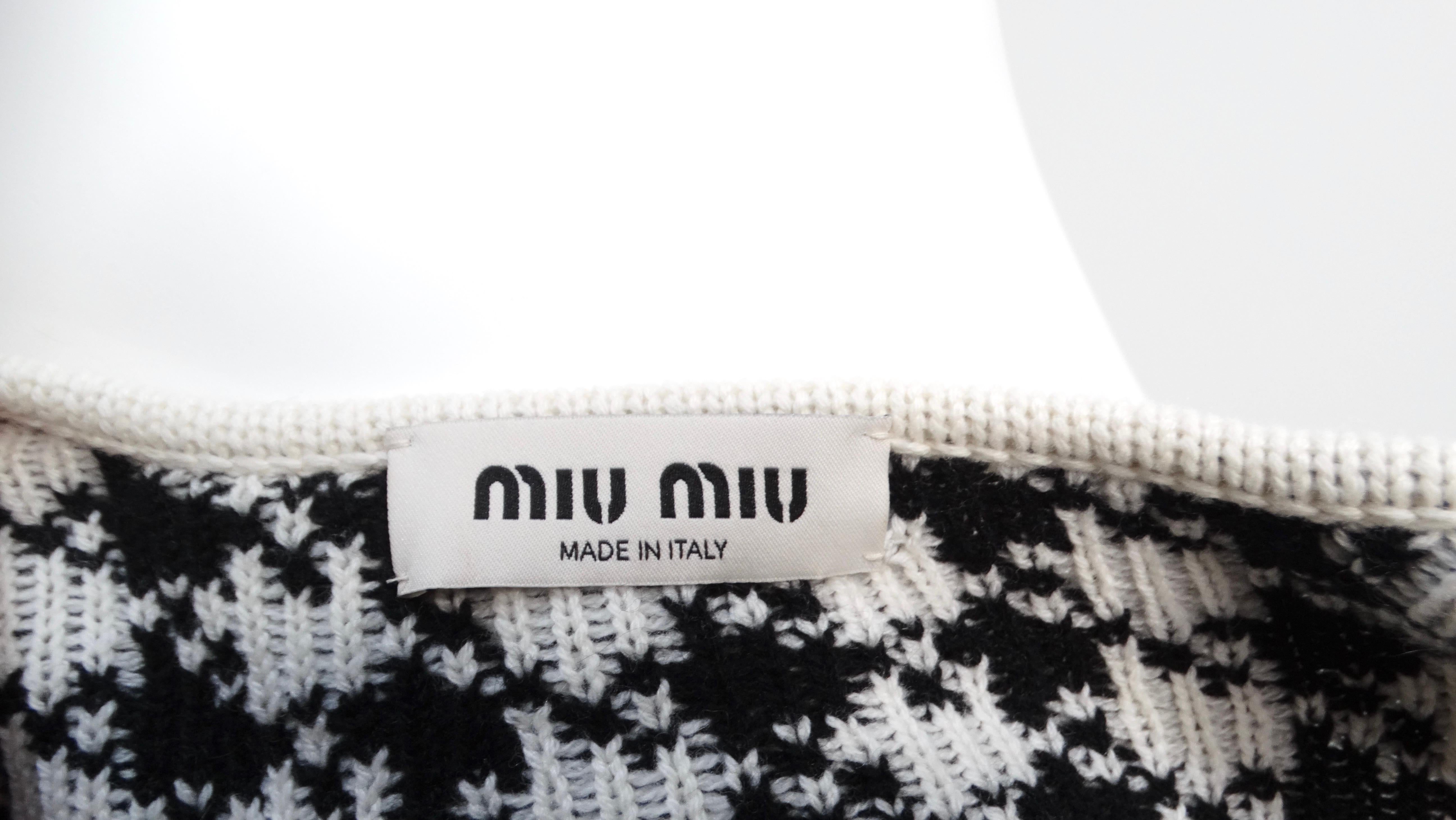 Miu Miu Cashmere Mini Houndstooth Sleeveless Dress 3