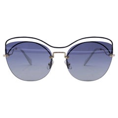 Used Miu Miu Cat Eye Mint Women Blue Sunglasses SMU 50 T 60/17 145 mm