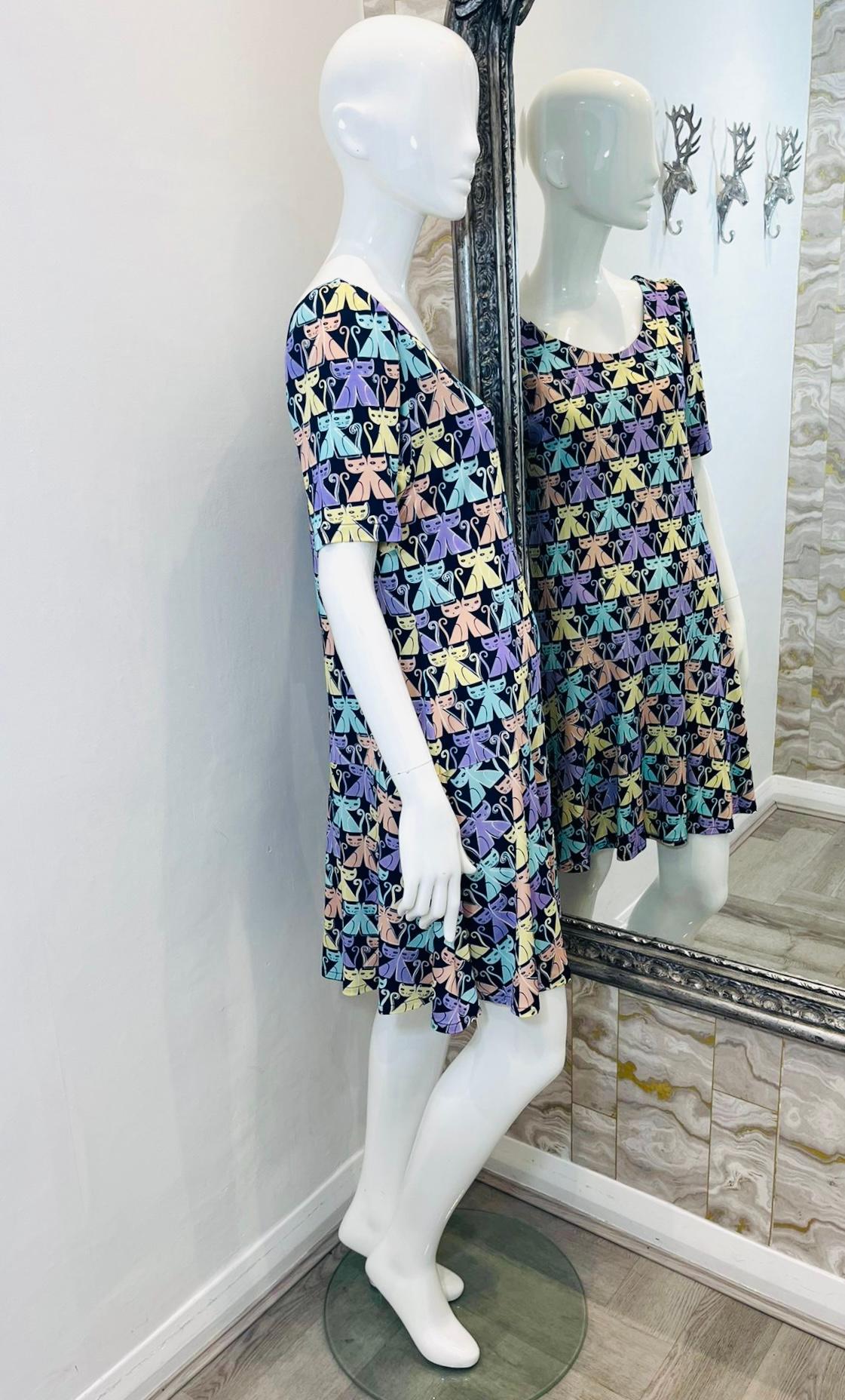 Miu Miu Cat Printed Dress In Excellent Condition In London, GB