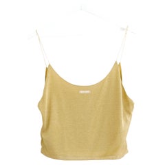 Miu Kettenriemen-Weste aus Goldgeflecht Top