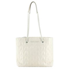 Miu Miu Chain Tote Glazed Matelasse Leather Large