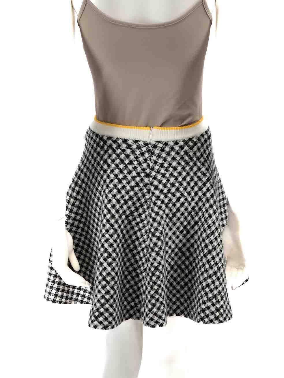 Miu Miu Checkered Knit Mini Circle Skirt Size XXS In Good Condition In London, GB