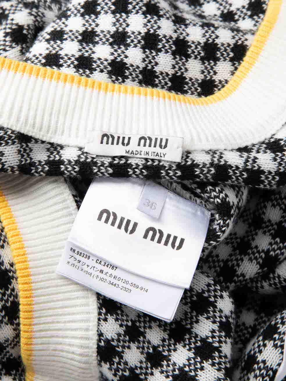Miu Miu Checkered Knit Mini Circle Skirt Size XXS 3