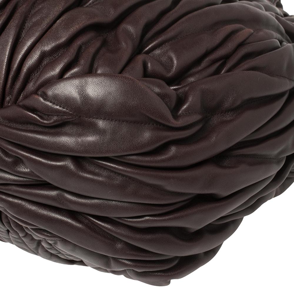Miu Miu Chocolate Brown Matelasse Leather Large Shopper Tote 2