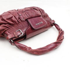 Miu Miu Cinched Hobo 2189935 Bordeaux Leather Satchel