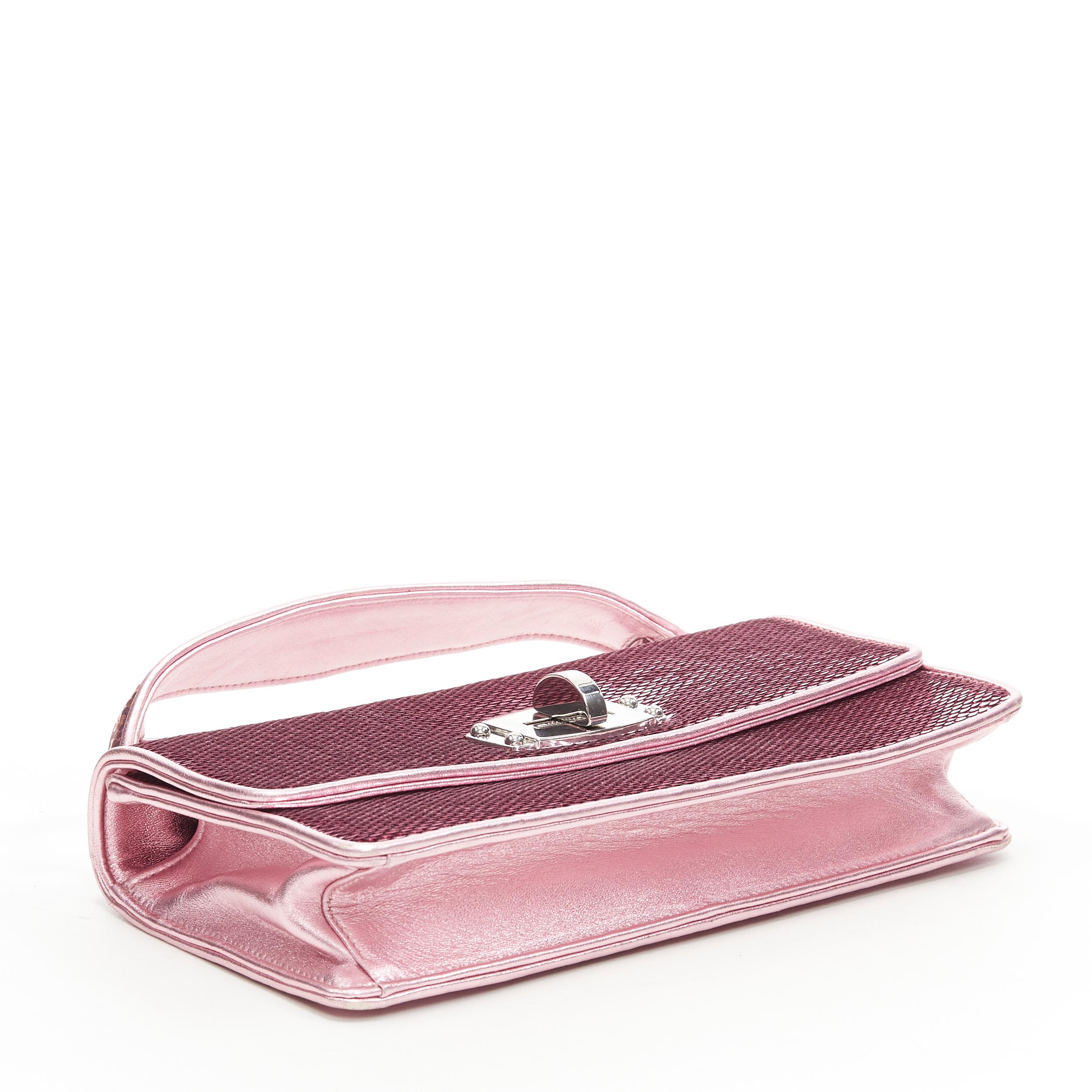MIU MIU Cleo pink sequins silver chunky chain flap shoulder bag In Good Condition In Hong Kong, NT