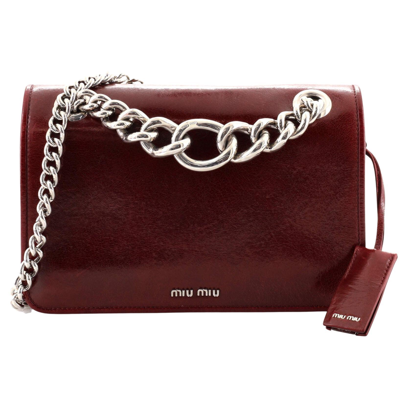 Miu Miu Blue/Silver Denim And Madras Leather Bandoliera Crossbody Bag