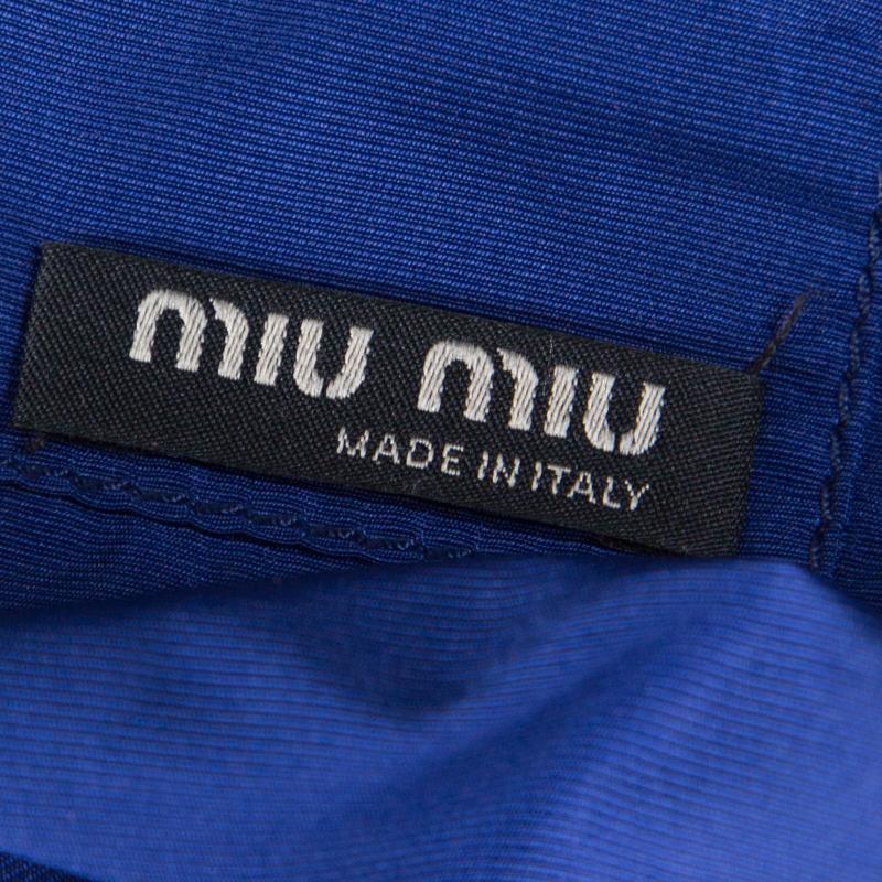 Miu Miu Cobalt Blue Windbreaker Zip Front Jacket S 1
