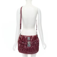 MIU MIU Coffer raspberry red Matelasse nappa leather Hobo bag