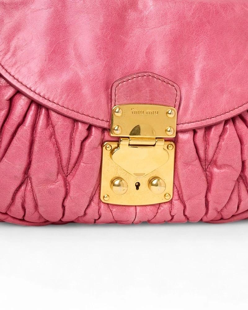 Miu Miu Coffer Small Groffata Fucsia For Sale 2