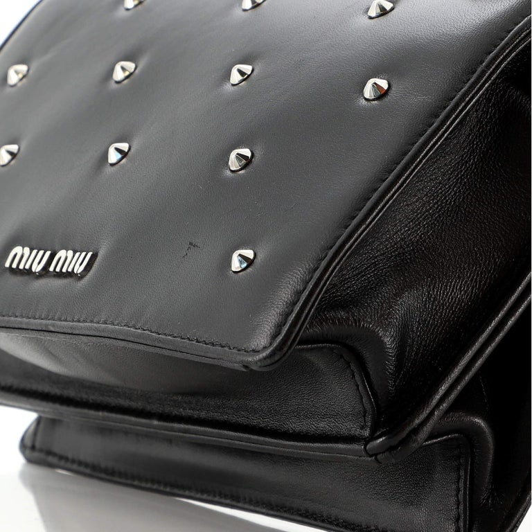 Miu Miu Confidential Crossbody Bag Studded Leather Small For Sale at