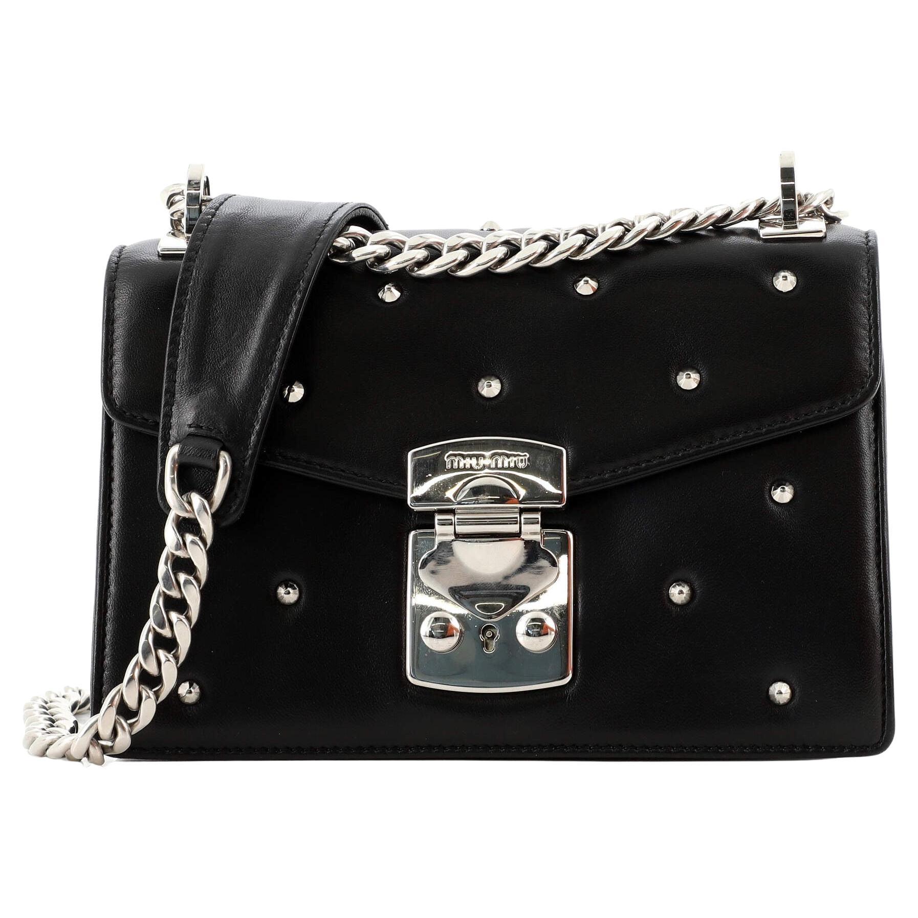 Miu Miu Dahlia Crossbody Bag Crystal Embellished Leather Small at 1stDibs
