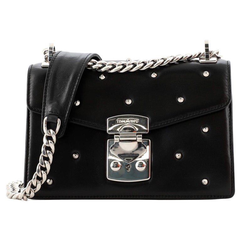 Miu Miu Confidential Crossbody Bag Studded Leather Small For Sale at