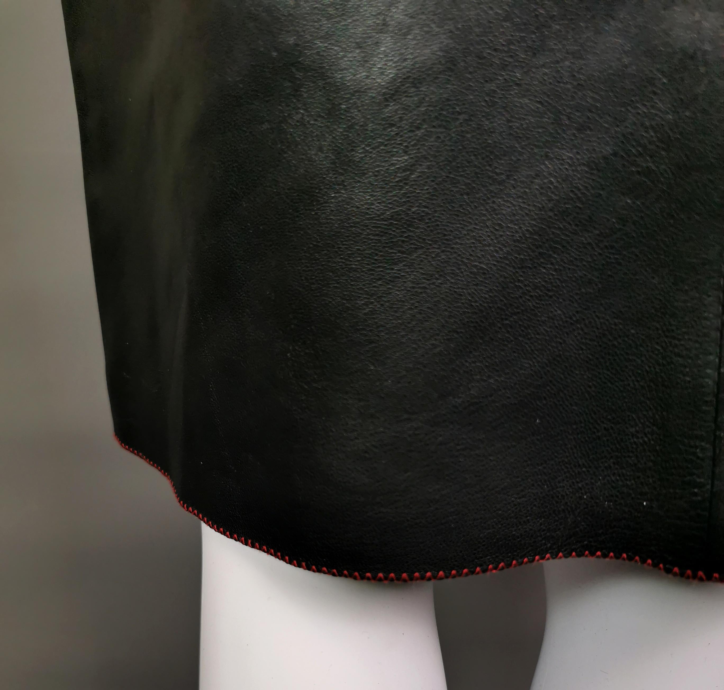 Miu Miu contrast leather midi skirt  For Sale 9