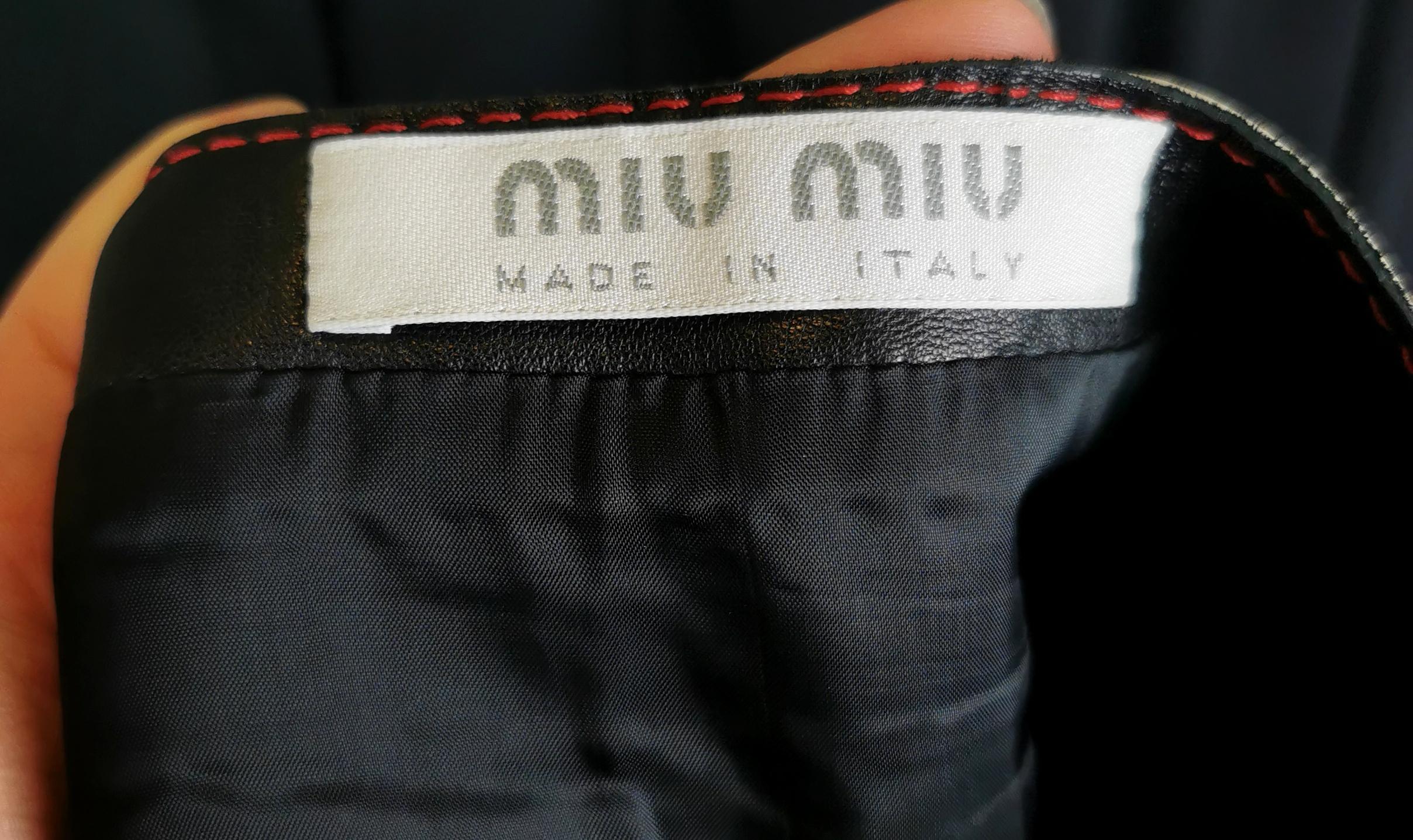Miu Miu contrast leather midi skirt  For Sale 11