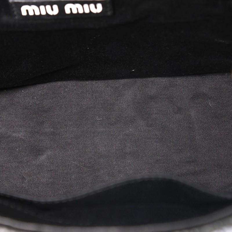 Black Miu Miu Convertible Bucket Tote Matelasse Leather And Wicker Medium