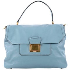 Miu - Sac convertible à rabat à poignée supérieure Vitello Soft Medium
