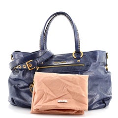 Miu Miu Convertible Tote Vitello Shine Large