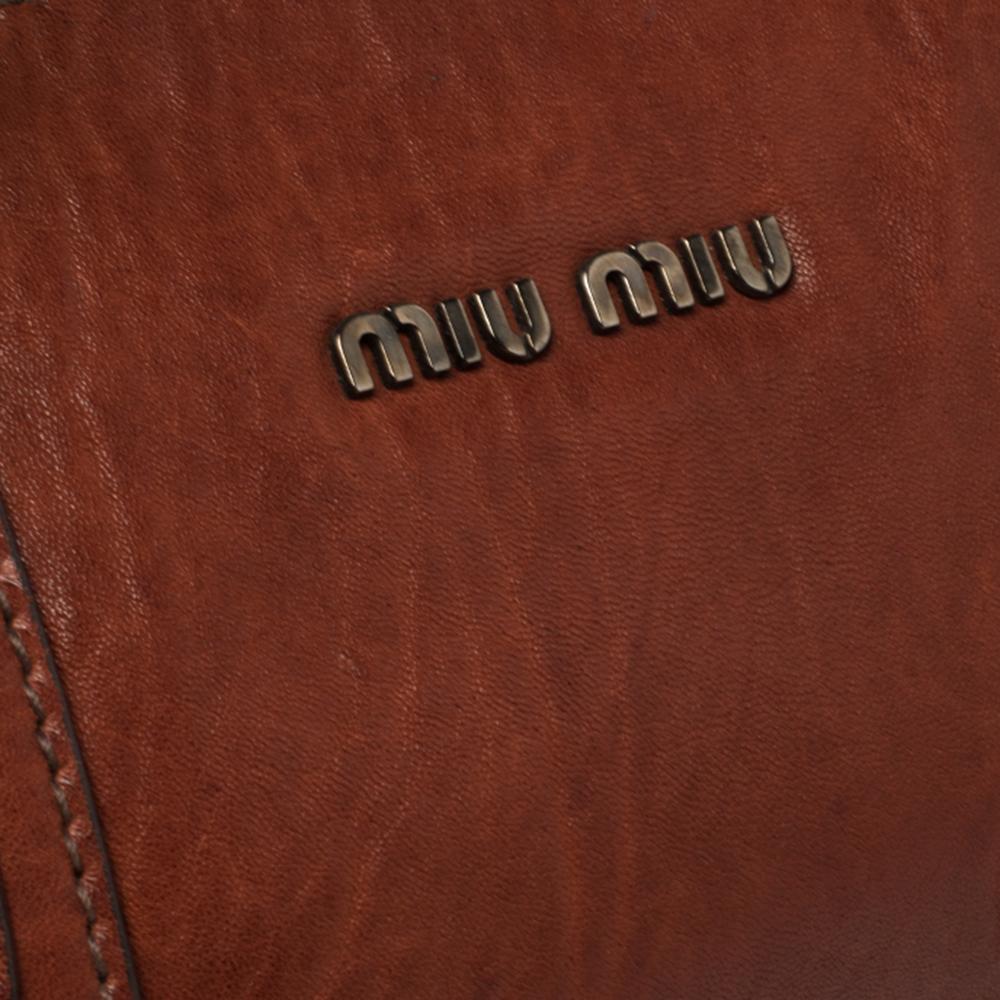 Miu Miu Copper Leather Boston Bag 2