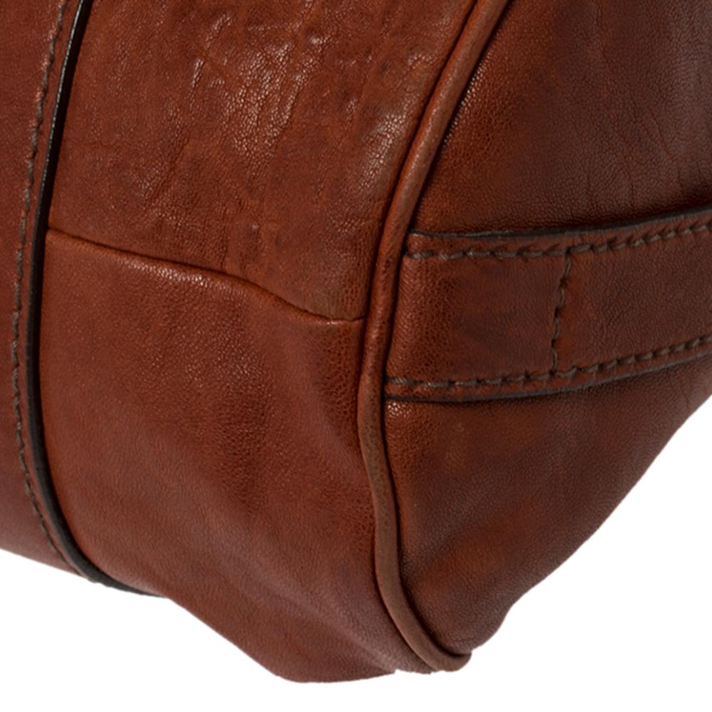 Miu Miu Copper Leather Boston Bag In Good Condition In Dubai, Al Qouz 2