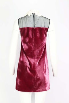 Miu Miu Corded Lace Trimmed Velvet Mini Dress IT 40 UK 8