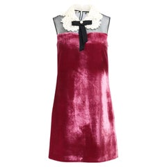 Miu Miu Corded Lace Trimmed Velvet Mini Dress IT 40 UK 8