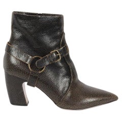 Miu Miu Crackled Leather Ankle Boots Eu 38.5 Uk 5.5 Us 8.5