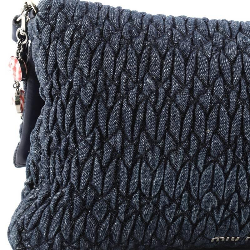 Miu Miu Crystal Clutch Matelasse Denim Large 1