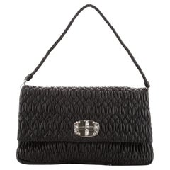 Miu Kristall Clutch Matelasse Leder Groß