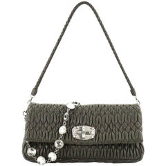 Miu Miu Crystal Clutch Matelasse Leather Medium