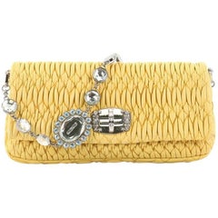 Miu Miu Crystal Clutch Matelasse Leather Medium