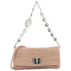 Miu Miu Crystal Clutch Matelasse Leather Medium