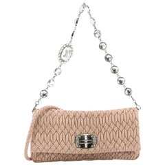 Miu Miu Crystal Clutch Matelasse Leather Medium