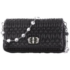 Miu Miu Crystal Clutch Matelasse Leather Small